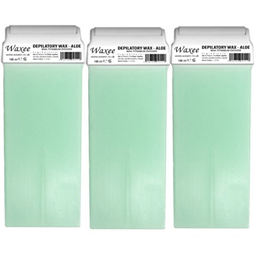 Aloe Vera Warm Soft Wax, 100ml roller, roll-on wax cartridge (3 x 100ml roll-on wax cartridge)