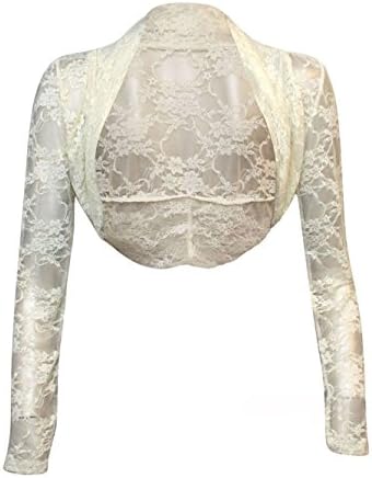 Ladies Bolero Shrug Fancy Party Dress Cropped Lace Cardigan Top Plus Sizes (8-26) UK