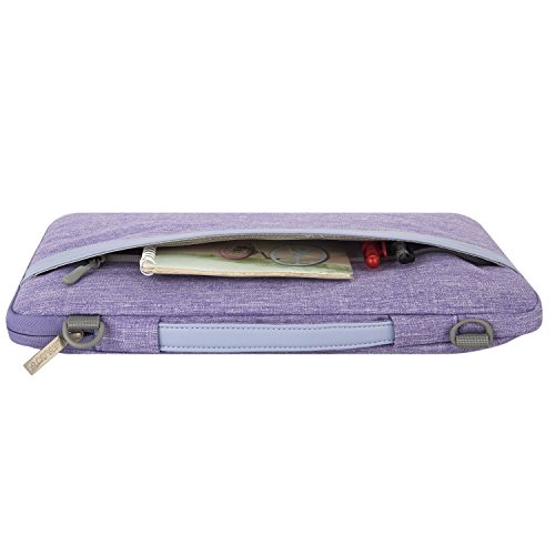 MOSISO Polyester Gewebe Beweglicher Multifunktions Laptop Hülsen Schulter Beutel mit Zurück Handy Strap für 13-13.3 Zoll MacBook Pro, MacBook Air, Notebook Computer, Lila - 5
