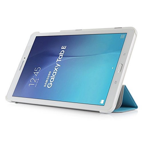 iHarbort® Samsung Galaxy Tab E 9.6 Hülle – Ultra Slim Leder Tasche Hülle Etui Schutzhülle Für Samsung Galaxy Tab E 9.6 Zoll T560 T565 Case Cover Holder (Galaxy Tab E 9.6, hellblau) - 2