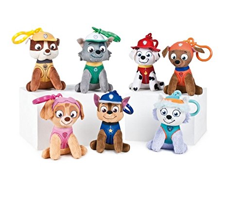 Preisvergleich Produktbild 1x Paw Patrol Schlüsselanhänger Bagclips Anhänger Tierfiguren Hunde Plüsch Plüschtier Variantenauswahl (Zuma / orange-braun)