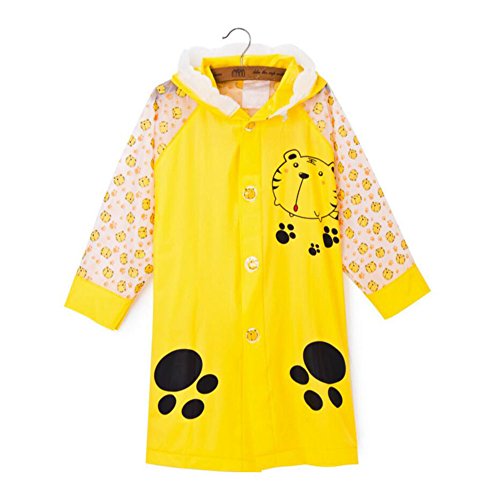 Preisvergleich Produktbild Hzjundasi Kinder Teens Tragbar Regenjacke Poncho Verpackbar Leicht Regenmantel Mit Kapuze Schüler Schultasche Sitz Regenbekleidung (Farbe:Gelb,Größe:XXL)