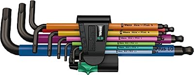 Wera 05022089001 Clés mâles coudées Set 950 SPKL/9 SM N métrique, Multicolore