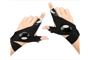 HOMIRTY Flashlight Gloves,Led Gloves With Lights,Stocking Stuffers Gift For Dad Husband Grandpa,Work Gloves In The Dark,For Fishing Camping,Mens Gifts For Christmas,Craftsmen Repairing,Light Up Gloves