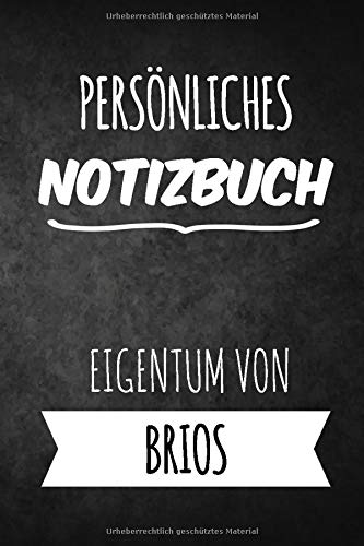 Preisvergleich Produktbild Brios Notizbuch: Persönliches Notizbuch für Brios / Geschenk & Geschenkidee / Eigenes Namen Notizbuch / Notizbuch mit 120 Seiten (Liniert) - 6x9