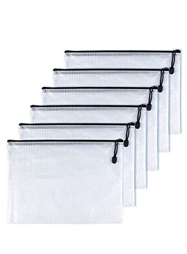 6pcs Chemise Paquet Portefeuille Pochette en PVC Zip Document Dossier /PVC School Office Magazine Document File Zippy Closure Folder Holder Bag-Noir-B8