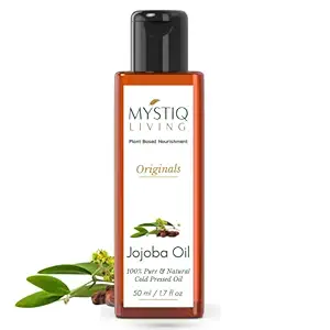 Mystiq Living Originals - Pure Golden Virgin Jojoba Oil | Hair, Skin & Face Care | Natural Makeup Remover, Hair Vitalizer, Natural Lip Balm and Nails Extension - 50 ML