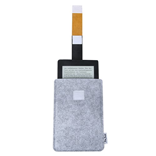 Jiajun Schutzhülle Hülle Case Filz Sleeve für Amazon Kindle Paperwhite 2015 300 PPI 3.Gen/ 2014/ 2013/ 2012 und Kindle Fire HD 6 Cover (20 cm x 14 cm grau) - 2
