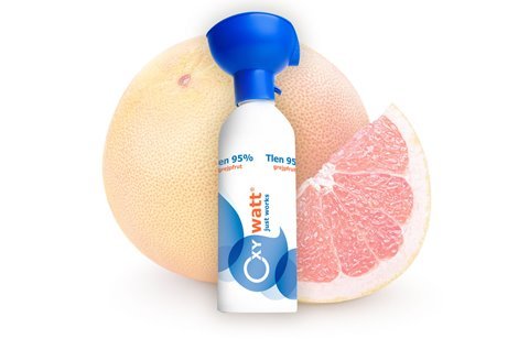 OXY watt is 95% pure oxygen with the natural aroma of refreshing and juicy GRAPEFRUIT. 5 Liters Pure Canned Oxygen for Boost Energy.