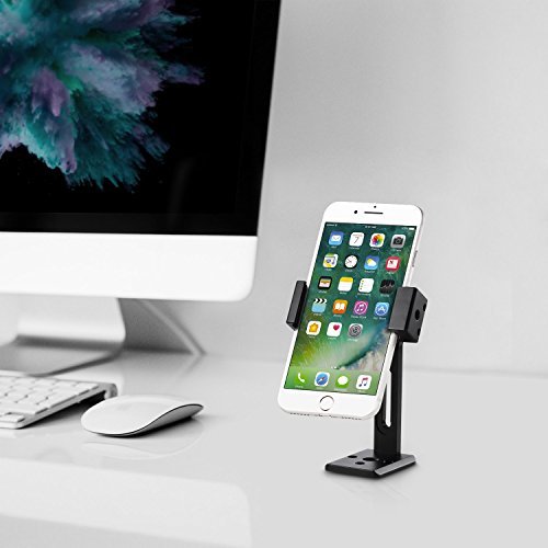 Zecti Supporto Treppiede per Cellulare, Adattatore Supporti Sostegno Smartphone in Alluminio CNC per Apple iPhone 7 Plus/Samsung/Galaxy S8+/Nexus, Supporto da Tavolo e per Treppiede, Monopiede e Sostegni Scorrevoli per Videocamera