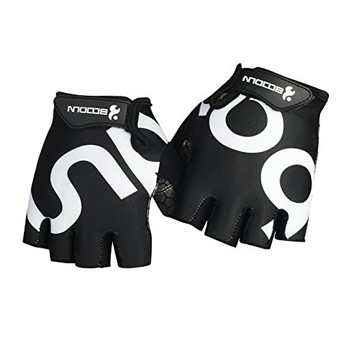HiCool - Guantes de medio dedo para deportes resistente a la abrasión (Levantamiento de Pesas, Fitness, Cross Training, Ciclismo) , Medio