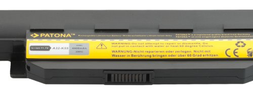 PATONA Laptop Akku für ASUS A45 Series | A55 Series | A75 Series | K45 Series | K55 Series | K75 Series | A32-K55 – [ Li-ion; 4400mAh; schwarz ] - 5