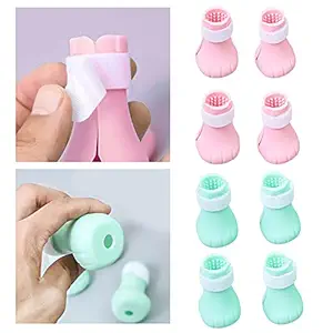 VMS INDIA4x Silicone Bathing Anti-Scratch Grooming Pet Cat Paw Protector Green