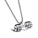 Produktbild f-sport Herren Fashion Edelstahl Body Building Hantel Barbell Anhänger mit hochwertige 59,9 cm Kette Halskette Gewicht 23,2 g Herren Halskette Herren Schmuck silber