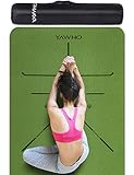YAWHO Tapis de Yoga Tapis Fitness Tapis d'Exercice,matières de TPE,Dimension:183cmX66cm,épais de 6 mm,très Grand Tapis de Sport antidérapant,Un Sangle et Un Sac à Dos comme des Cadeaux (Green)