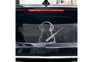 Leniutor Adesivo per tergicristallo per auto, in vinile impermeabile, con simpatico cane che sventola la coda del lunotto posteriore, decalcomania adesiva per parabrezza, decorazione divertente e