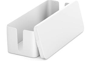 deleyCON Kabelhanternig Box Kabel Organiserare Box Kabellåda 40,5cm x 15,3cm x 13cm Robust Plast 2 Sidomonterade Kabelledare