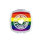 pintor gaya Clasificación: espejo. Love LGBT - Espejo de bolsillo para maquillaje, diseño de arcoíris