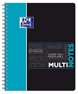 OXFORD Etudiants Cahier Spirale Multinotes au Format A4+ 160 Pages Petits Carreaux 5mm - Cahier avec 3 Intercalaires