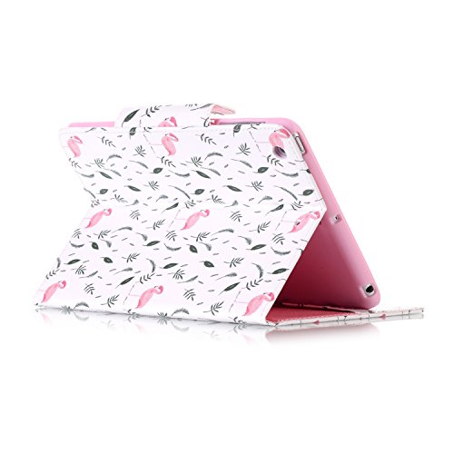 iPad Mini 1/2/3 Hülle, Deenor Bunt Painting und Stilvoll Brieftasche Tasche PU Leder Flip Protective Stand Tasche Schutzhülle Hülle für Apple iPad Mini 1/2/3 Generation.[Flamingos] - 6