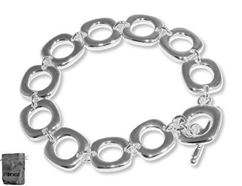 Preisvergleich Produktbild Enez Halskette Panzerkette 45cm 925 Sterling Silber plattiert Schmuck (SCH 79b)