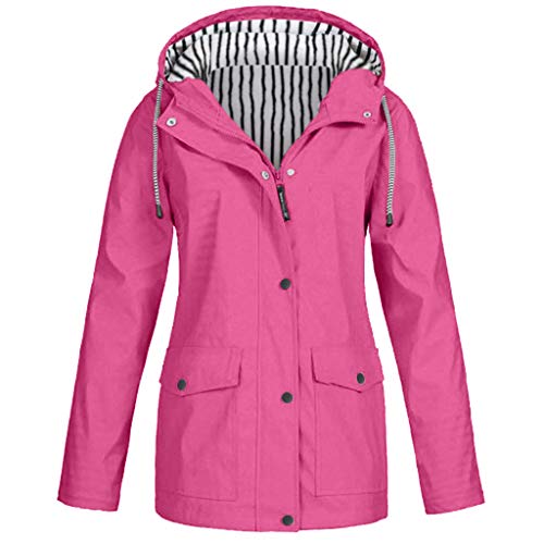 KUDICO Veste de Transition imperméable pour Femmes Rainjack Veste d'extérieur Coupe-Vent à Capuche imperméable avec Capuchon Parka Veste d'extérieur S-5XL