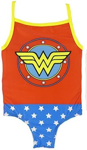 DC Super Heroes Girls Swimsuit Wonder Woman Batgirl and Supergirl 2-3y To 5-6y (Wonder Woman, 2-3 Years)