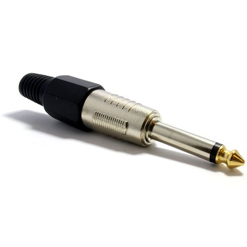 kenable 6,35 mm Pro Metal Mono Conector Jack Clavija & Strain Relief Soldar Final & Oro Tip