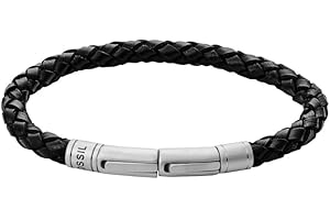 Fossil Herren Leder- oder Edelstahlarmband mit verstellbarem Verschluss