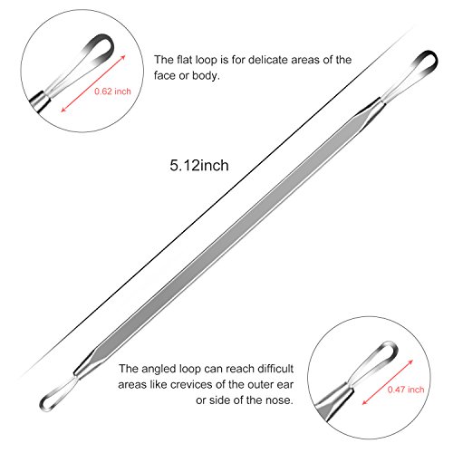7 Stücke Mitesserentferner DigHealth, Komedonenquetscher Edelstahl Doppelseitig, Weiße Mitesser Löffel Extraktor, Pickel und Akne Ausdrücker, Komedonenheber für Nase Gesicht Haut Behandlung Hausmittel - 8