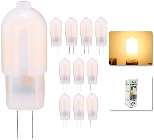 Mengjay&reg; 12 SMD LED energy saving light bulb, pin socket, 1.5 W, 140 lm, set of 10, warm white (2835)