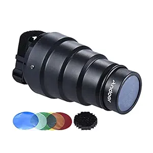 Conical Snoot Light Modifier w/ 50 Degree Honeycomb Color Filter Replacement for Neewer Canon Nikon Vivitar Photography On-Camera Speedlite Speedlight