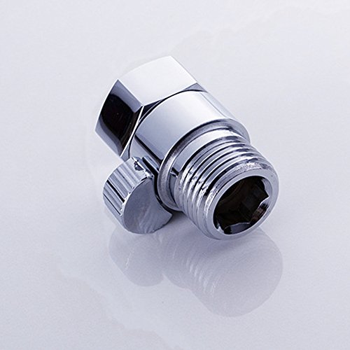 thanly Dusche Flow Control Ventil | Dusche Head Absperrventil massivem Messing mit kurzem Schalter | Universal Ersatzteil | chrom - 2