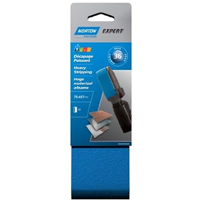 Norton Lot de 2 bandes abrasives NORTON, 75x457 mm, grains 36