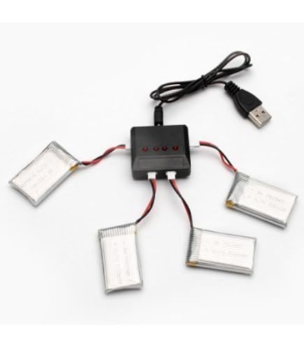 Pack De 4 Baterías LiPo 3.7V 380mAh Para Drones RC – Compatibles Con HUBSAN X4 Y JXD 385, Vuelo Más Largo