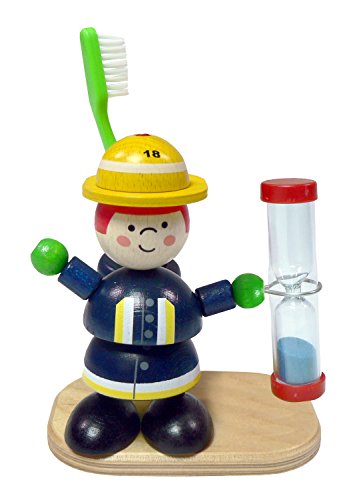Hess Holzspielzeug 14575 - Zahnputzuhr aus Holz, Fred, ca. 13 cm