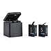 Price comparison product image AuyKoo Triple Portable Charger, Charging Dock Storage Case with 2pcs 1220mah Battery Charging Storage Case for GoPro Hero 5 Hero 6 AK009