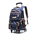 Produktbild XSWE Laptop-Rucksack, rollender Rucksack, Trolley-Rucksack, Roll-Rucksack Rolling Carry-on-Gepäck-Reise-Duffel-Tasche, SchulTaschen mit Rädern abnehmbar für Teenager-Schüler 6 Räder,Blue