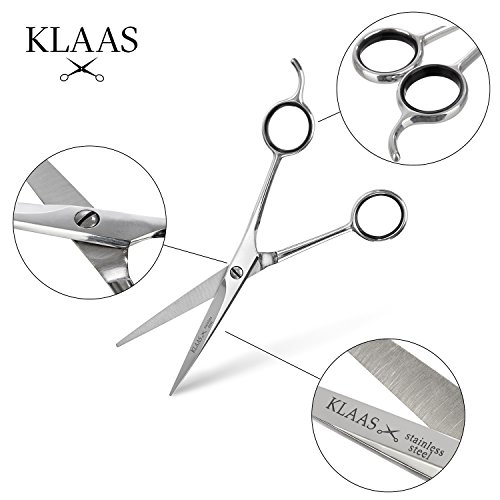 LUUK & KLAAS Profi Friseurschere aus rostfreiem Edelstahl mit einseitiger Mikroverzahnung – für präzisen und scharfen Schnitt | mit 2 Jahren Zufriedenheitsgarantie | Professionelle Haarschneideschere / Haarschere / Friseur-Schere / Coiffeur-Schere - 2