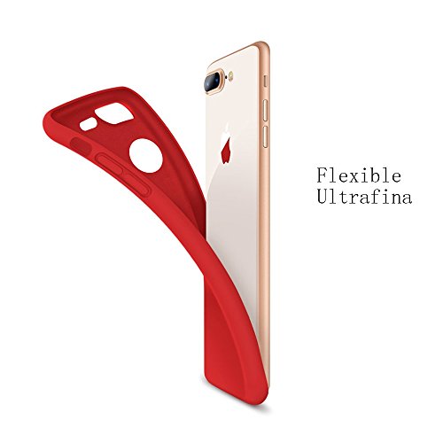 3x Funda iPhone 7 Plus  Carcasa Silicona Gel - Mavis s Diary Mate Case Ultra Delgado TPU Goma Flexible Cover Protectora para iPhone 7 Plus 5 5  - Rojo  Rosa claro  Verde menta