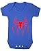 Spiderman Baby Vest. (0-3 months, Royal Blue Vest - Red Vinyl)