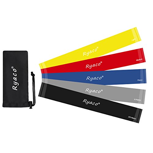Preisvergleich Produktbild Ryaco [Verbesserte 5 Packs] Widerstandsschleife Bands, Übungsbänder, Fitnessbändern, Gymnastikbänder, Stärke Leistung Bands Für Männer / Frauen - Stretching Workouts / Fitnesstraining / Kraftstationen / Yoga