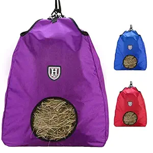 Harrison Howard Premium Durable Horse Hay Bags Slow Feed Hay Bag 1680D Oxford Cloth Heavy Duty Large Capacity Horse Tote Bag-Regal Purple