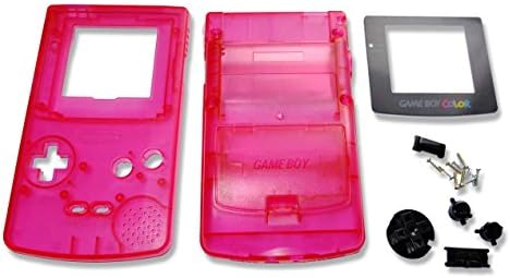 Game Boy GBC Color Transparent Red Replacement Shell Case w Screen &amp; Tools