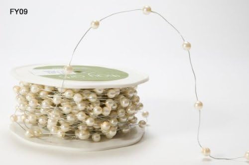 Ivory Beaded Wire by May Arts on a 3m Length (N.B. this is a cut from a roll)