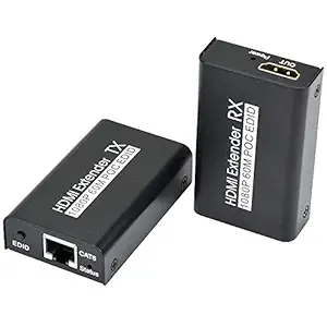 Microware 4K HDMI Extender Adapter, HDMI Extender 60m(195ft) Poc Over Network Cable Single Cat5e/6 Full HD 1080P@60Hz Lossless Transmission Support EDID Copy POC Function Metal