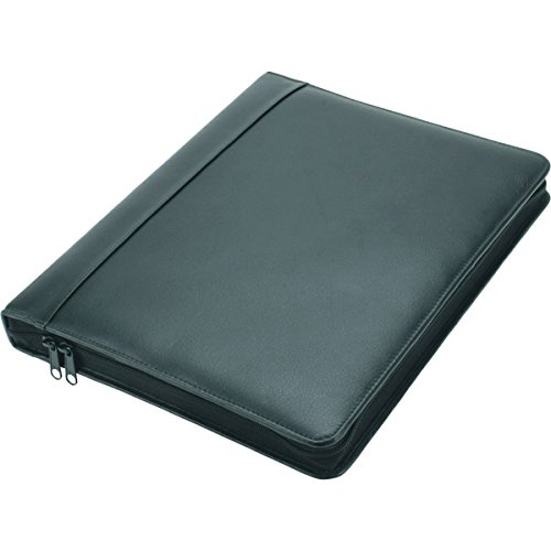 Alassio 30010 - Ringbuchmappe Monza, DIN A4, aus Nappaleder, schwarz, ca. 34,5 × 27 × 4 cm