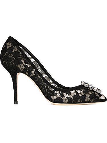 Preisvergleich Produktbild DOLCE E GABBANA Damen Cd0101al19880999 Schwarz Baumwolle Pumps