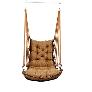 ONCEMORE Hammock Swing Chair Jhula with Chain Accessories for Kids and Adults (Weight Carrying Capacity 150-Kg, Coffee Color)