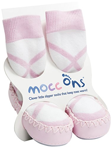 Mocc Ons Moccasin Style Slipper Socks - 6-12 Months, Ballerina